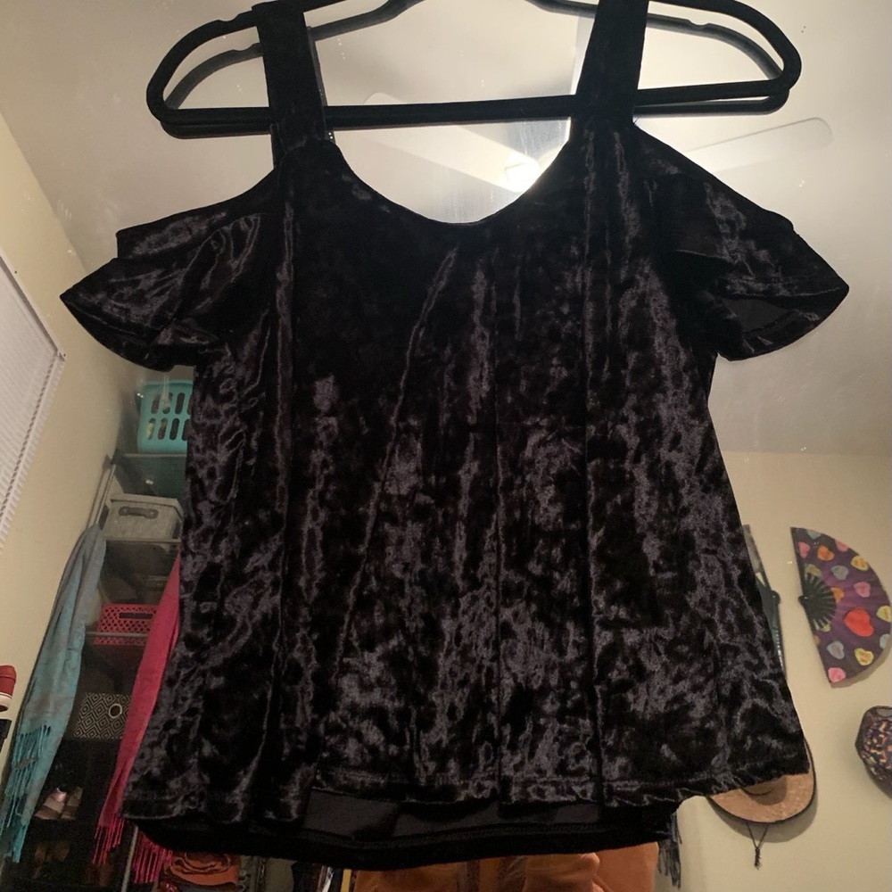 velvet off the shoulder top